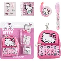 Cerda Schreibtischunterlage Hello Kitty Mini Backpack Set – Schreibzubehör im Sanrio Design, (Komplett-set)