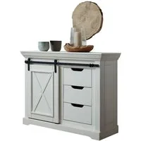 Woodroom Kommode Maribo, Kiefer massiv weiß BxHxT 109x87x40 cm