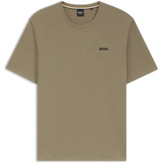 Herren Boss Waffel-T-Shirt, Strukturdesign in Offener Braun 245