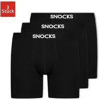 SNOCKS Boxershorts Enge Unterhosen mit längerem Bein Herren Männer (3-St) aus Bio-Baumwolle, ohne kratzenden Zettel, bequem durch längeres Bein