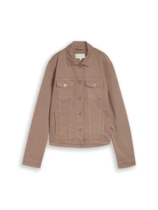 Tom Tailor - Jeansjacke mit Eingriffstaschen taupe grey - Gr. - M