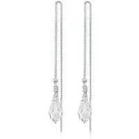 Elli Paar Ohrhänger Kristall Tropfen Elegante Durchzieher 925 Silber, Tropfen