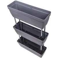 kamelshopping Blumenkasten Vertikal Pflanzkasten-Regal mit Wasserspeicher, ca. 50 cm breit, Pflanzpyramide, Pflanzregal, Kräuterregal für Garten und Balkon