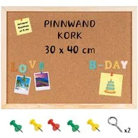 Creative Deco Pinnwand Große Pinnwand Kork, inkl. 5 Pinwandnadeln