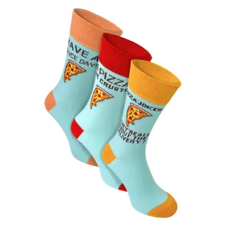 3 Paar Herren Spaß-Socken aus Baumwolle | Lustige Lebensmittel- und Getränkeslogans | Geschenkidee