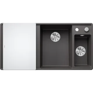 Blanco Axia iii s-f Spüle 523490 99x50cm, PuraDur felsgrau, rechts, mit Glasschneidbrett