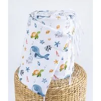 Loolay Bettnestchen Meer Ozean Wal Fische Schildkröte Baumwolle Babybett BETTUMRANDUNG, (Bett 140 x 70cm - 420, 210 cm, 120 x 60cm - 360, 180 cm, Babyausstattung Umrandung Kopfschutz Kantenschutz Bettschlange), PREMIUM Baby GESCHENK! 100% Bio Baumwol