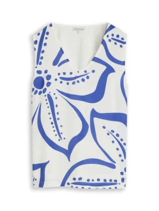 Tom Tailor - Top mit floralem Print weiß - Gr. - L