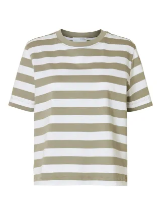 SELECTED WOMEN - SLWESSENTIAL SS STRIPED BOXY TEE NOOS - Gr. - XS
