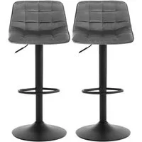 Woltu Barhocker (2 St), höhenverstellbar & 360° drehbar, Samt und Metall