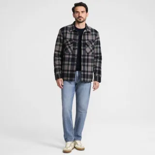 Hemdjacke mit Teddyfutter für Herren, Herren, size: regular, Blau, Polyester, by Lands' End