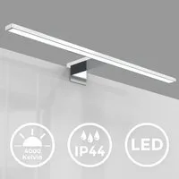 B.K.Licht LED Spiegelleuchte Badleuchte LED Spiegelleuchte Badezimmer IP44 chrom BKL1113, LED fest integriert, 4000K - Neutralweiß, 4000K Schminklicht 8W 780lm Badezimmer-Beleuchtung Spiegelschrank Flur
