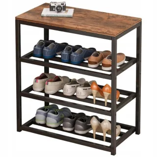 Rebiko Schuhschrank,, Braun, Schwarz, Holzwerkstoff, 50x60x30 cm, Garderobe, Schuhaufbewahrung, Schuhregale