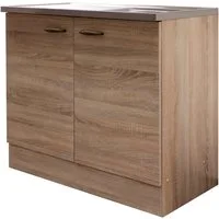 Flex-Well Spülenschrank Bergen (B x H x T) 100 x 85 x 50 cm, inkl. Einbauspüle