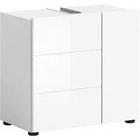 welltime Waschbeckenunterschrank BIEL, Breite: 60 cm, 2 Türen, 2 Fächer, Siphonausschnitt (1-St) Badmöbel, Badschrank, Schrank, Unterschrank, Bad, Badezimmer