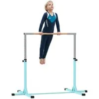 HOMCOM Turnreck höhenverstellbar, (Turnstange, 1-St., Gymnastikstange), für 3+ Kinder, Indoor, Outdoor, Hellblau