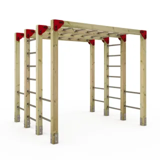 Parkour Klettergerät für öffentliche Spielplätze - Robuste Outdoor Hangelleiter mit Edelstahl Sprossen - Motorik Fitness Training Wickey
