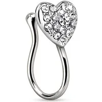 Taffstyle Nasenpiercing Fake Ring Piercing Hoop Messing Herz Kristallen, Non Piercing Nasenpiercing Nasenring Hoop Clip On Septum Nasenstecker