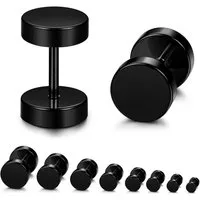 YADOCA Ohrstecker-Set 8 Paar Schwarze Herren Edelstahl Ohrstecker Set 3-10mm