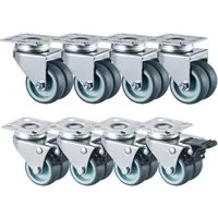 TLGREEN Lenkrolle Doppelrollen mit Bremse,50mm Transportrollen, (Möbelrollen bis 400kg, 8-St), Schwerlastrollen 360°