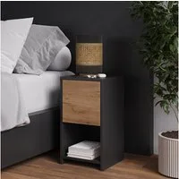 Vicco Nachtschrank Evo, Anthrazit/Goldkraft Eiche, 30 x 55 cm mit Schublade (1-St)