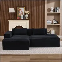 Odikalo 2-Sitzer Sofas wohnzimmer Ecksofa mit Schlaffunktion und Kissen, breites Economy-Textil-Sofa mit zwei Kissen+Federtasche-modernes einfaches und komfortables Sofa ideal für kleine Wohnzimmer Wohnungen und Büros