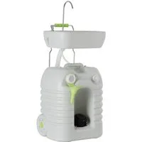 Stagecaptain Waschbecken PSW-45 Quixie Portables Waschbecken (mit 45 Liter Wassertank, 1-St., inkl. Spender für Flüssigseife/Desinfektionsmittel), mit mechanischer Wasserpumpe und höhenverstellbarer Waschtisch
