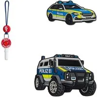 Step by Step Schulranzen MAGIC MAGS, Police Truck Charly 3-teilig (3-teilig), Motivanhänger, Glücksbringer