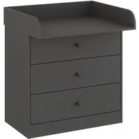 KOMTO Wickelkommode mit Schubladen - Baby Kommode mit Wickelaufsatz, Wickeltisch M3, Wickeltisch, Wickelschrank mit Abnehmbarer Wickelsatz Weiß, Lulliblox