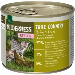 REAL NATURE WILDERNESS Nassfutter Katze, Kitten True Country, Huhn und Lachs 24x200 g