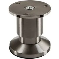 SO-TECH® Möbelfuß ALPHA, belastbar bis 250 kg, höhenverstellbar bis 15 mm, (1-St), Höhe 50 mm, Aluminium, Edelstahloptik