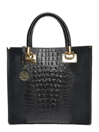 Roberta M Schwarz Rindsledertasche