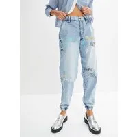 bonprix Loose-fit-Jeans mit sommerlichem Print, Barrel-Style, in verschiedenen Größen