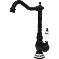 OSTWOLKE Waschtischarmatur Wasserhahn Bad Küche Waschbeckenarmatur Badarmaturen Küchenarmatur Retro mit 360° schwenkbarer Auslauf Mischbatterie Einlochmontage