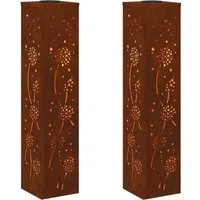 vidaXL LED Solarleuchte Solar LED Weg Licht 2 pcs Warmes Weiß 18 x 18 x 80 cm