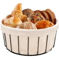 bremermann Brotkorb Brotkorb und Obstkorb schwarz, abnehmbarer Bezug waschbar beige