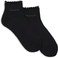 HUGO Kurzsocken mit gewellter Kante, Rippstruktur
