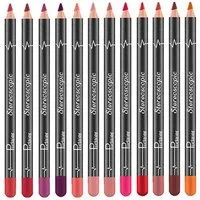 KINSI Lipliner 12 Farben Matte Lip Liner, Wasserfest, einfach zu zeichnen, 12-tlg., für Make-up & Alltag, langlebig
