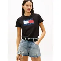 Tommy Jeans Kurzarmshirt TJW REG TJ FLAG SS TEE Baumwolle, Logodruck, regular fit