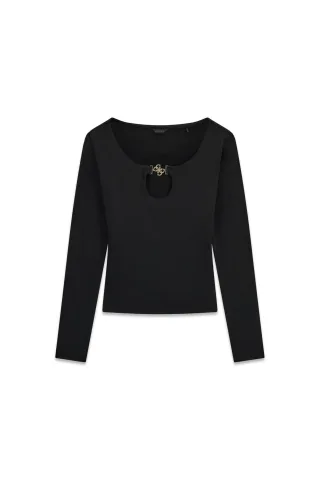 Guess - LS 4G JEWEL CAMRYN TOP Jet Black A996 - Gr. - S