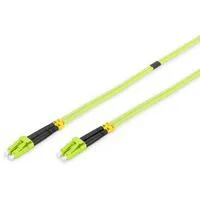 LWL Patchkabel, Duplex, LC > LC Stecker, Multimode OM5 hellgrün, 2 Meter
