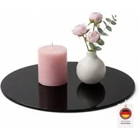 HOOZ Servierplatte Glasablage Ø 40 cm Sicherheitsglas 6mm – Tisch & Deko Rund Schwarz, ESG Glas, (Dekoplatte Glas, 1-tlg., pflegeleichte Glasplatte), Präsentationsplatte, Käseplatte, Tortenplatte, Glas Tablett für Feiern