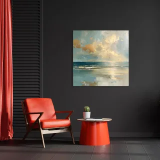 queence Acrylglasbild "Ein Tag am Meer" Abstrakt  Abstrakte  Formen  Gemälde  Gewässer  Himmel  Himmelsbilder  Kunst  Meer  Meer Bilder  Sonnenaufgang 1 Stk. tlg. HD Premium Kunstdruck in Galeriequalität