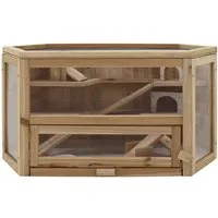HTI-Living Kleintierkäfig Hamsterkäfig aus Holz und Plexiglas, Nagerkäfig Kleingehege