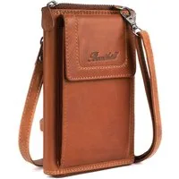 Benthill Geldbörse Damen Handy Umhängetasche Leder RFID Frauen Portemonnaie Vintage, RFID-Schutz Münzfach Kartenfächer Handy-Fach Umhängegurt