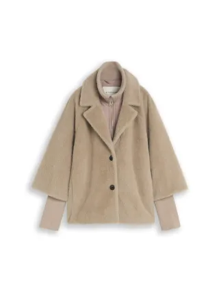 Tom Tailor - Cape-Jacke in Wolloptik grau - Gr. - M