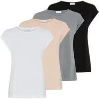 Boysen's T-Shirt im Basic-Stil, weicher Baumwoll-Jersey, viele Farben und Größen (Packung, 4er-Pack) figurumspielende Passform, Rundhalsausschnitt