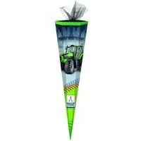 Verpackungsmittel GmbH Markneukirchen Schultüte Schultüte / Zuckertüte / 85cm / eckig / "Deutz Traktor 22"