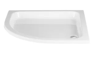 HSK Acryl Viertelkreis-Duschwanne flach 80 x 80 x 10 cm, mit Schürze 500080-pergamon