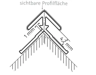 HSK Eckprofil, außen, gerade ca. 23 × 23 mm, schwarz-matt, 930011-68 930011-68